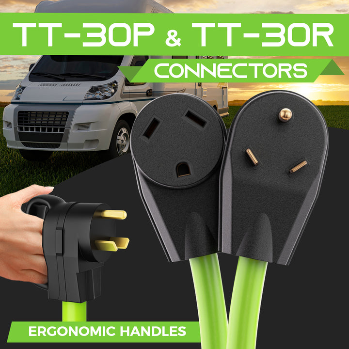 30 Amp 10/3 AWG NEMA TT-30 Generator Extension Power Cord - GearIT