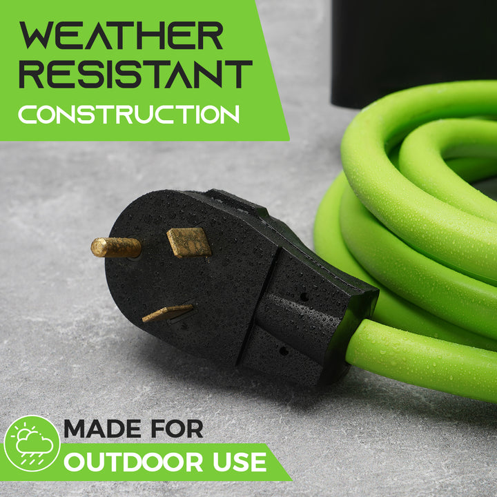 30 Amp 10/3 AWG NEMA TT-30 Generator Extension Power Cord - GearIT