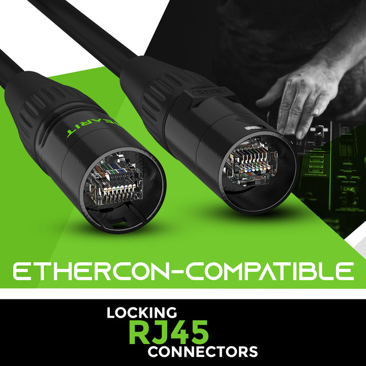 CAT6 EtherCON Cable for Pro Audio, Black - GearIT