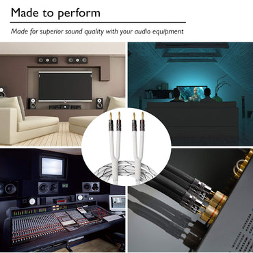 GearIT 14AWG Premium Heavy Duty Braided Speaker Wire Cable Dual Gold Plated Banana Plug Tips - In-Wall CL2 - Oxygen-Free Copper (OFC) - www.gearit.com