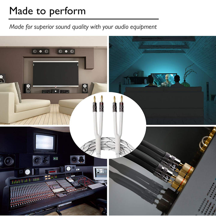 GearIT 14AWG Premium Heavy Duty Braided Speaker Wire Cable Dual Gold Plated Banana Plug Tips - In-Wall CL2 - Oxygen-Free Copper (OFC) - www.gearit.com