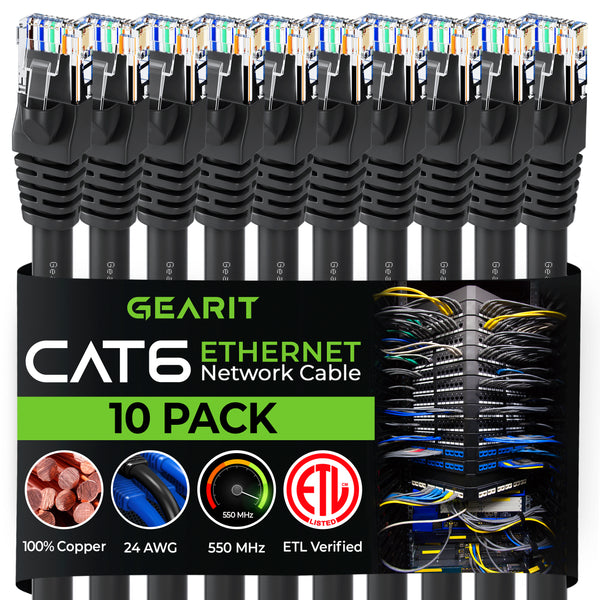 Cat 6 Ethernet Patch Cable (10-Pack)