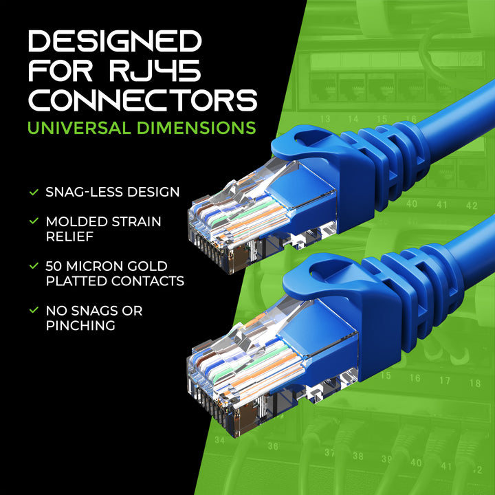 Flexible Soft Boot Cat6 Ethernet Patch Cable, Blue - GearIT
