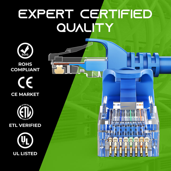 Flexible Soft Boot Cat6 Ethernet Patch Cable, Blue - GearIT