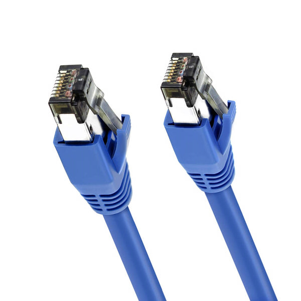 GearIT Cat8 Ethernet Patch Cable - S/FTP ,24AWGm 10Gbps/25Gbps/40Gpbs, 2GHz 2000Mhz, Category8 - Blue - www.gearit.com