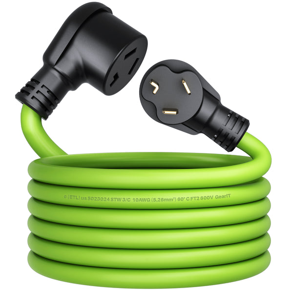 GearIT 10/3 30 Amp NEMA 10-30P to 10-30R STW Extension Cord - GearIT