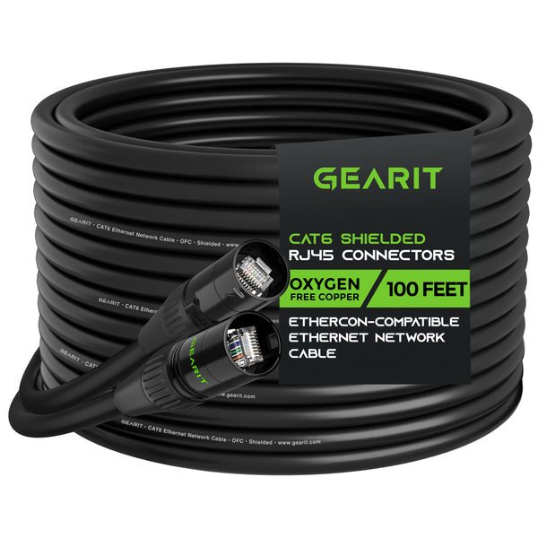 CAT6 EtherCON Cable for Pro Audio, Black - GearIT