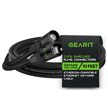 CAT6 EtherCON Cable for Pro Audio, Black - GearIT