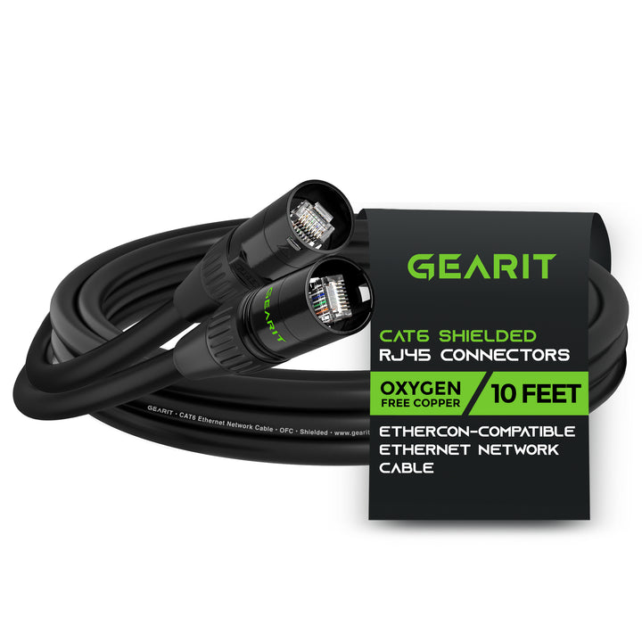 CAT6 EtherCON Cable for Pro Audio, Black - GearIT
