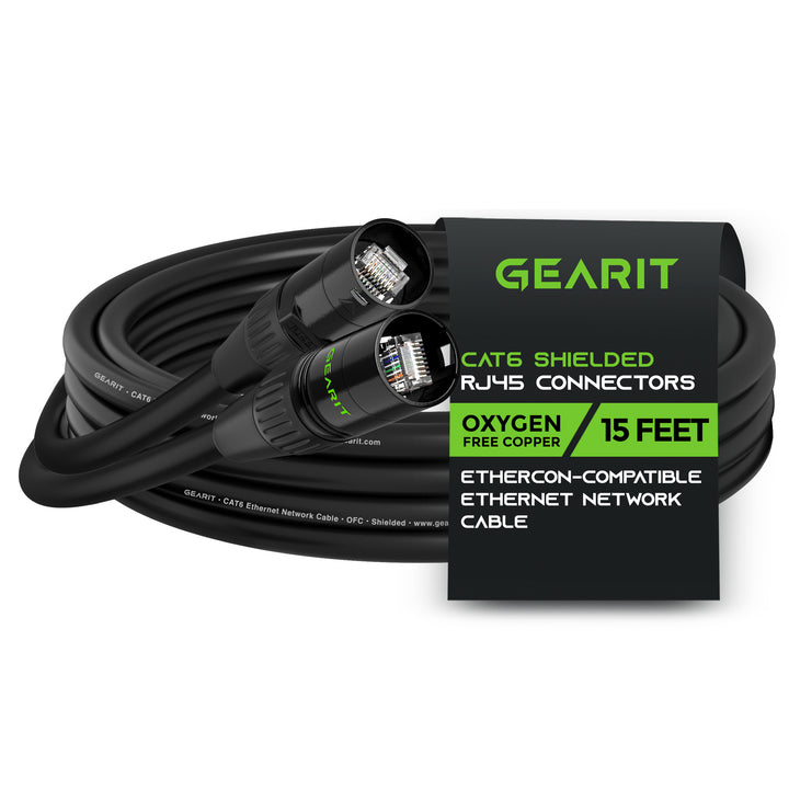 CAT6 EtherCON Cable for Pro Audio, Black - GearIT