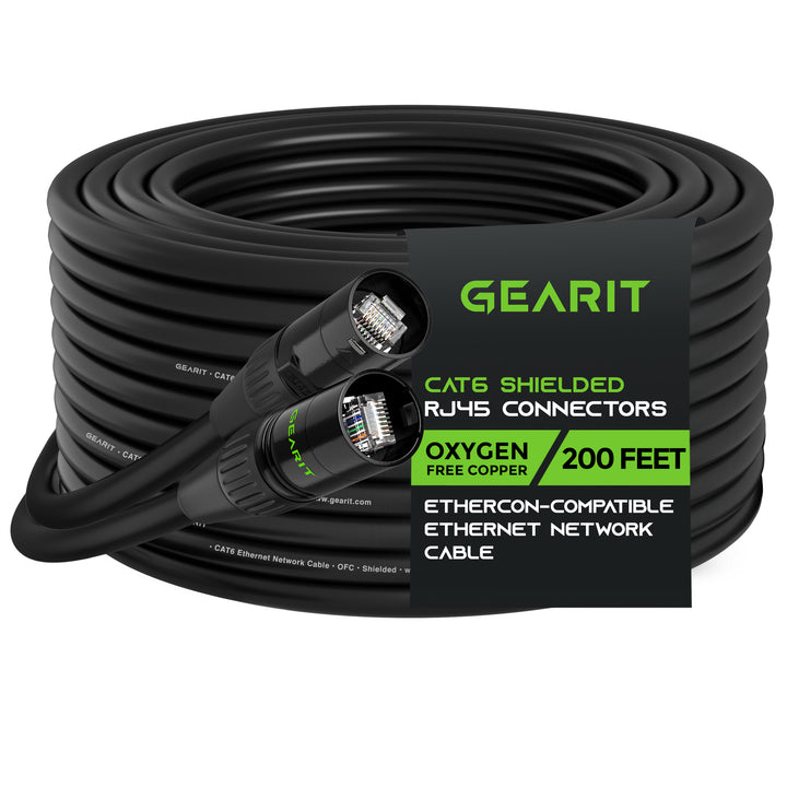 CAT6 EtherCON Cable for Pro Audio, Black - GearIT