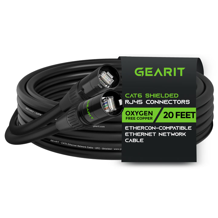 CAT6 EtherCON Cable for Pro Audio, Black - GearIT