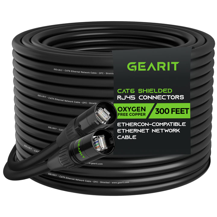 CAT6 EtherCON Cable for Pro Audio, Black - GearIT