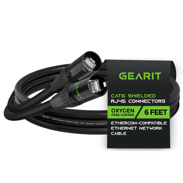 CAT6 EtherCON Cable for Pro Audio, Black - GearIT