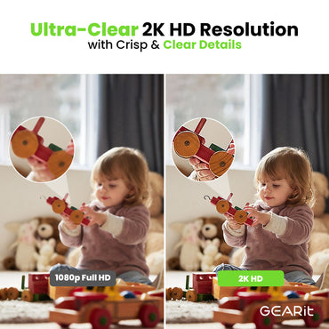 GEARit Wifi Indoor Camera for Baby & Pet Monitor - 2K Video, 2-Way Audio