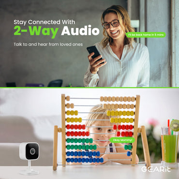 GEARit Wifi Indoor Camera for Baby & Pet Monitor - 2K Video, 2-Way Audio