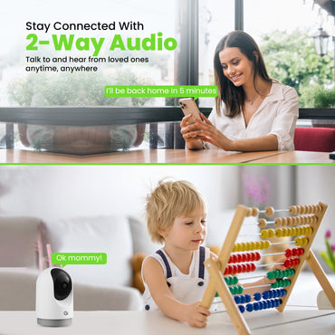 GEARit Wifi Indoor Camera with Pan/Tilt for Baby & Pet - 2K Video, 2-Way Audio, Motion Tracker
