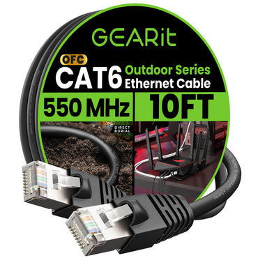 Cat6 Outdoor Ethernet Cable - 23AWG LLDPE Weatherproof Jacket S/FTP Direct Burial