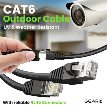Cat6 Outdoor Ethernet Cable - 23AWG LLDPE Weatherproof Jacket S/FTP Direct Burial