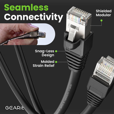 Cat6 Outdoor Ethernet Cable - 23AWG LLDPE Weatherproof Jacket S/FTP Direct Burial