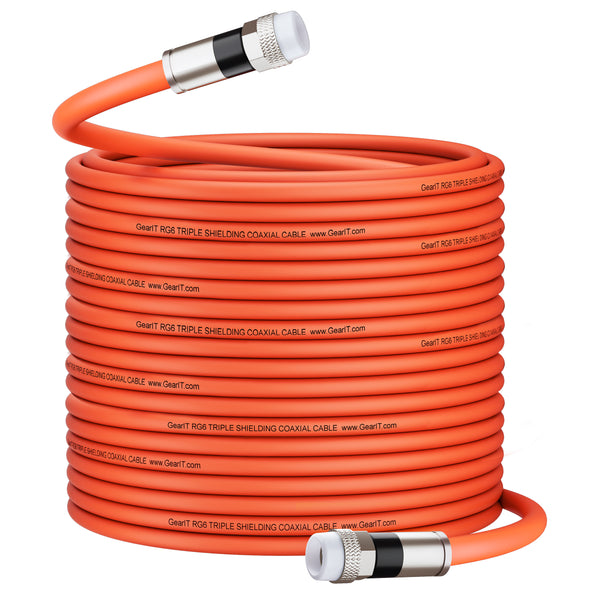 Waterproof RG6 Coaxial Cable, Orange GearIT