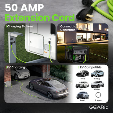 50 Amp NEMA 14-50 Heavy Duty Extension Cord Power Cord, Green