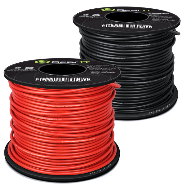 GearIT 10 Gauge Power Ground Electrical Wire Copper Clad Aluminum Single Conductor 2 Primary Colors GearIT