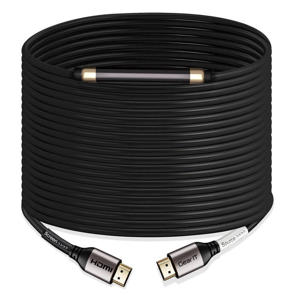 GearIT 4K HDMI Cable with Signal Booster CL3 Rated - HDMI 2.0b - 4K@60hz, Black - GearIT