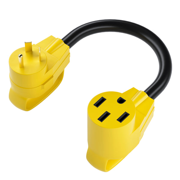 GearIT 30 AMP Male (NEMA TT-30P) to 50 AMP Female (NEMA 14-50R) RV Dogbone Generator Adapter Cord, 1.5 Feet - GearIT