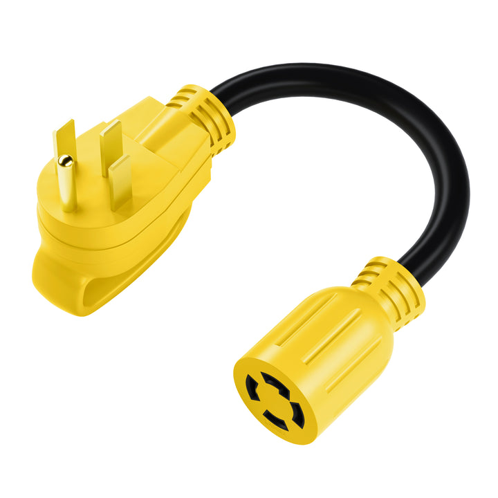 GearIT 50 AMP Male (NEMA 14-50P) to 30 AMP Female Twist Lock (NEMA L14-30R) RV Dogbone Generator Adapter Cord, 1.5 Feet - GearIT