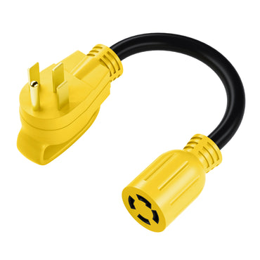 GearIT 50 AMP Male (NEMA 14-50P) to 30 AMP Female Twist Lock (NEMA L14-30R) RV Dogbone Generator Adapter Cord, 1.5 Feet - GearIT
