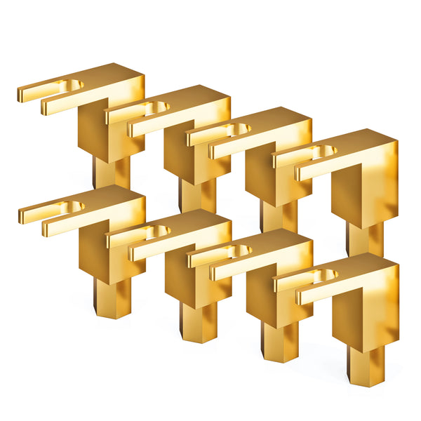 GearIT 4 Pairs Right Angle Spade Plugs - 90 Degree Pin Plug Type, 24K Gold Plated Speaker Binding Posts, 8 Pieces - GearIT
