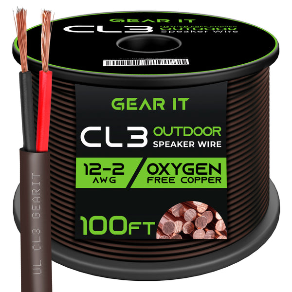 12/2 AWG OFC Outdoor Speaker Wire, Brown