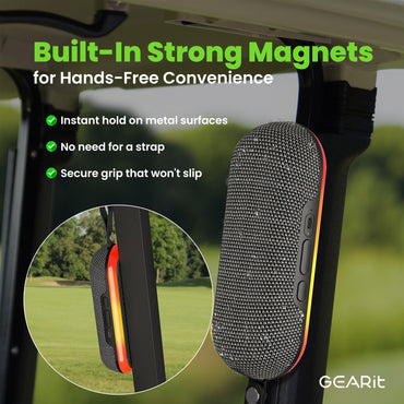 GEARit SoundBrick RGB Wireless Golf Magnetic Bluetooth Speaker 16W Audio Output - IPX6 Water-Resistant
