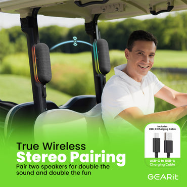 GEARit SoundBrick RGB Wireless Golf Magnetic Bluetooth Speaker 16W Audio Output - IPX6 Water-Resistant