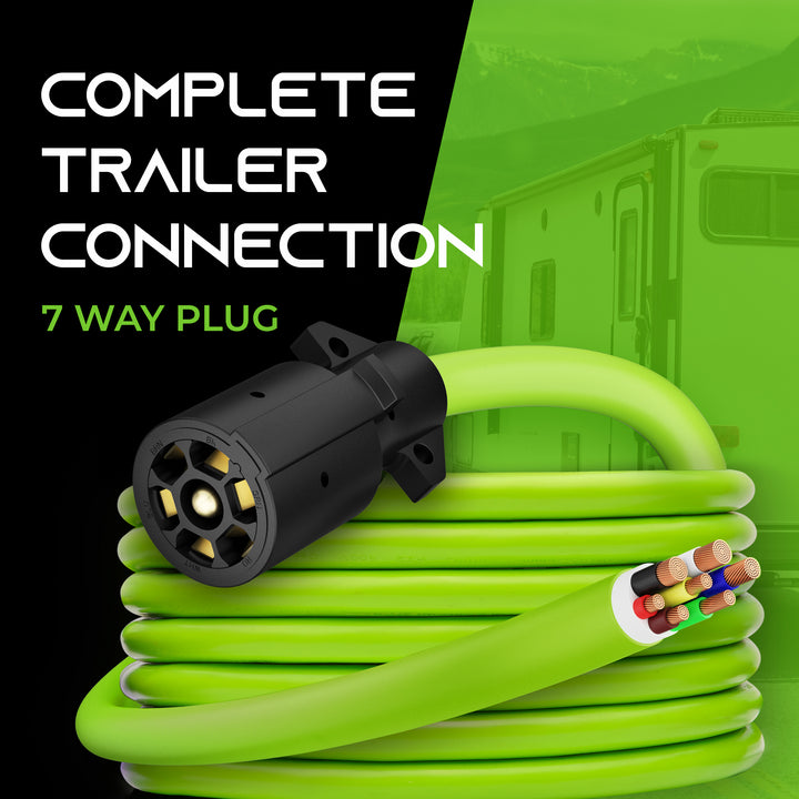Heavy Duty 14AWG 7 Way Conductor Wire RV Trailer Cord GearIT