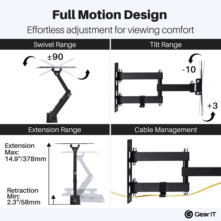 TV Wall Mount for 23-43inch TVs (Up to 66 lbs) GearIT