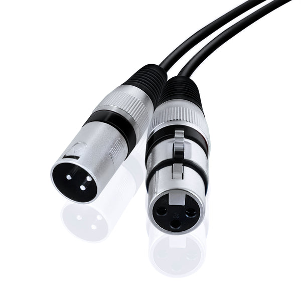 XLR Extension Cable Male to Female, Black GearIT